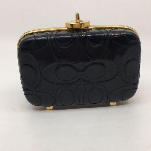 Coach Black Patent Leather Raised \
